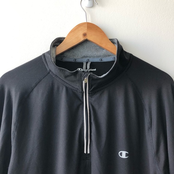 Champion Black Long Sleeve Mock Neck Pullover - Picture 3 of 6